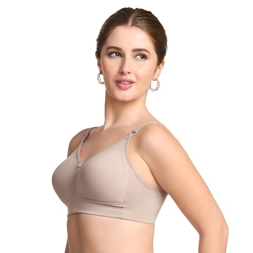 Image of TRYLO Riza T-FIT Women's Non-Padded,Non-Wired,Full Coverage,Seamless 100% Cotton Feel Fabric Bra Available in Multicolor