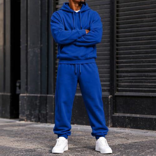 Men Sweatsuits Sets Sweat Suit Fleece Oversized Hoodie Jogger Sweatpants - image 5