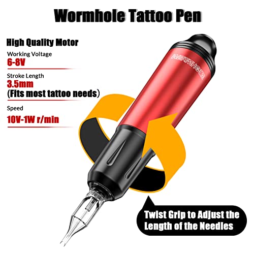 Wormhole SL-TK108-CA Tattoo Machine Kit 20 Cartridge Needles Rotary Tattoo Machine Kit Complete Tattoo Gun Kit 10 Tatttoo Ink thumb #1