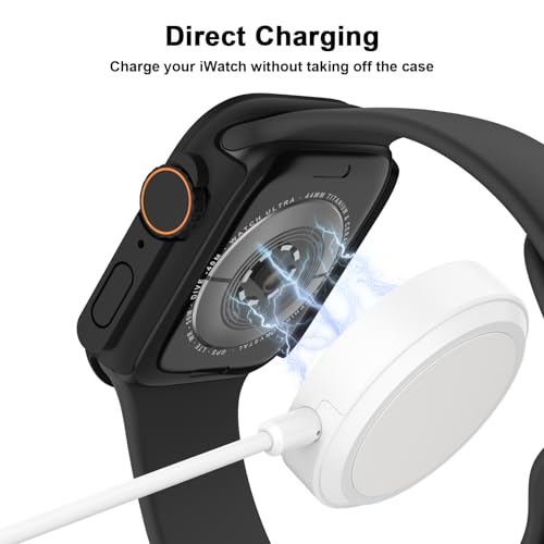 Image of Tobfit 2 Pack Tough PC Case for Apple Watch Series 9 /8 /7 45mm Change to Ultra 49mm Cover[Looks Like Ultra], Apple Watch Case with Screen Protector for iWatch Series 9, 8 and 7 (45mm)