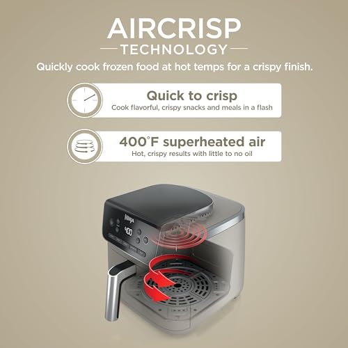 Image of Ninja Air Fryer Pro 5-in-1 | 5 QT Capacity, Air Fry, Bake, Roast, Reheat, and Dehydrate, Air Crisp Technology | Nonstick Basket & Crisper Plate | Stone | AF142SD