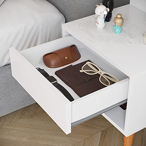 Mesa de Cabeceira Retrô Com 1 Gaveta Sleep Decor - Branco