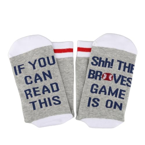 TSOTMO 2 Pairs Baseball Theme Socks Baseball Lover Gift Athletics Player Gift Player Gift (BRA socks)3