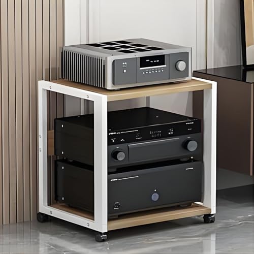 Mueble multimedia para torre AV HOMEo blanco de niveles variables con ruedas 2