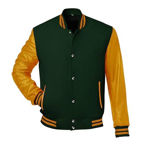 Image of Red And Black Letterman Jacket Men - Mens Black Varsity Letterman High School Baseball Bomber Jacket