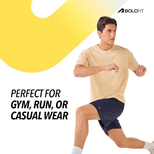 Image of Boldfit Shorts for Men Solid Men Shorts Regular Fit Gym Shorts for Men Workout Yoga Outdoor All Day Shorts for Men All Season Wear Cotton Poly Quick Dry Mens Shorts Yoga Shorts