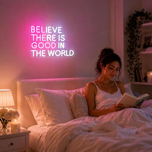 Image of Whfobfe Positive Neon Sign Led Neon Lights Signs for Wall Decor USB Powered Led for Room Decoration Home Game Room Bar Party Decor