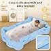 Mmucco Portable Toddler Bed,Foldable Toddler Travel Bed for Kids,Toddler Floor Bed for 1-5,Soft and Safe (Blue)