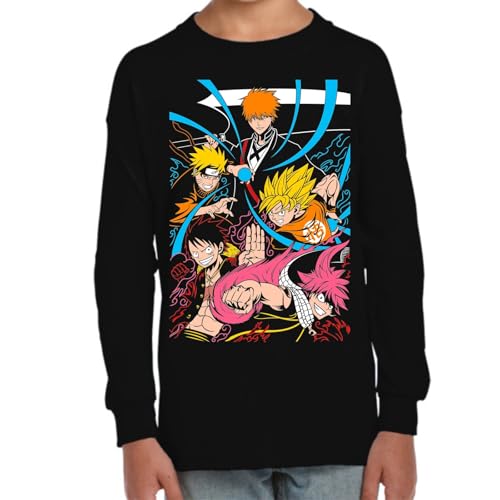 the Fan Tee Camiseta Infantil Manga Larga de Niño Niña Dibujos Animados Anime Divertido Universo, Vibras de Manga, Mundo Otaku, Japan Fan Kanji, GENERACION DE LOS 90 009 10 años