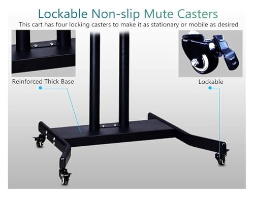 Soporte móvil para TV con ruedas y estantes dobles miniatura 6