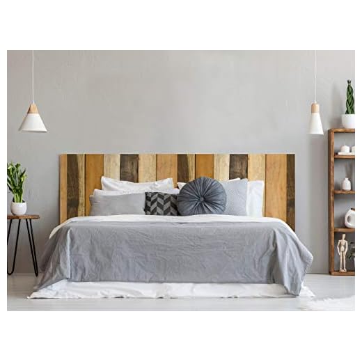 Cabecero Cama PVC Textura Antiguo Recto Vertical Madera Multicolor 150x60cm | Disponible en Varias Medidas | Cabecero Ligero, Elegante, Resistente y Económico
