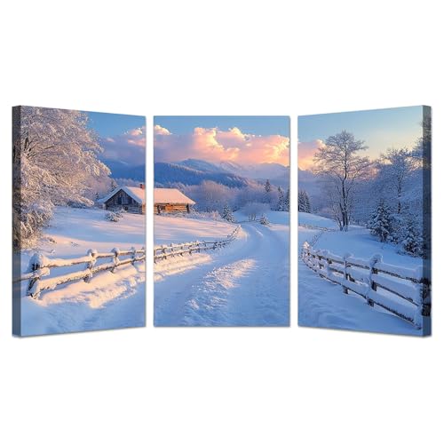 Impression sur toile hiver paysage enneigé pour une atmosphère douce et relaxante