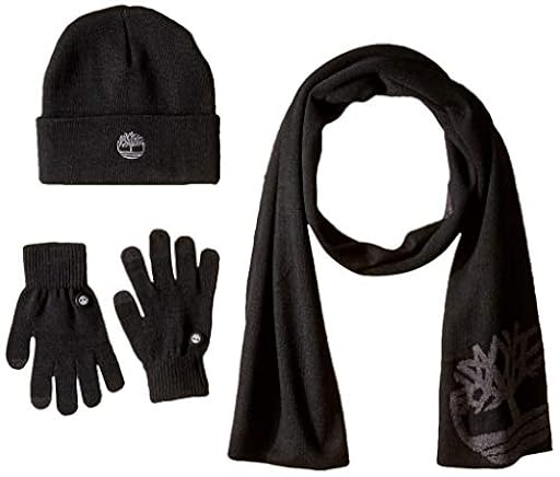 Timberland Double Layer Scarf, Cuffed Beanie & Magic Glove Gift Set Juego de Accesorios de Invierno, Negro, Taille Unique para Hombre | Ya disponible en tu tienda friki favorita! En mundofriki.es!