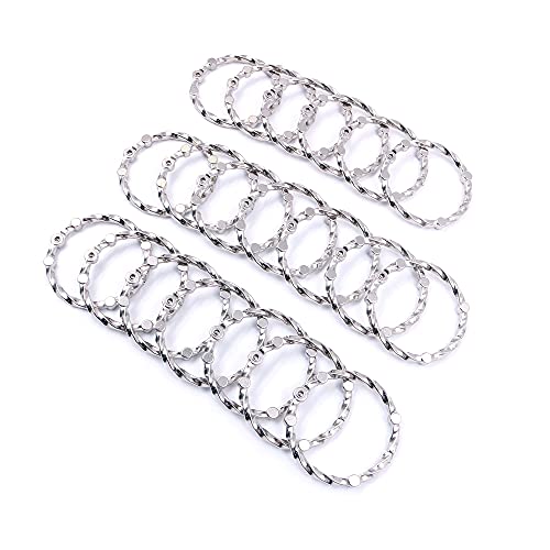 Hsthe Sea 20 Pcs Curtain Ring Leaf Binder Rings 48mm Metal Book Rings Loose Leaf Binders for Curtain Index Card Notebook DIY Scrapbook Album Calendars Round Rings Keychain - Image 2