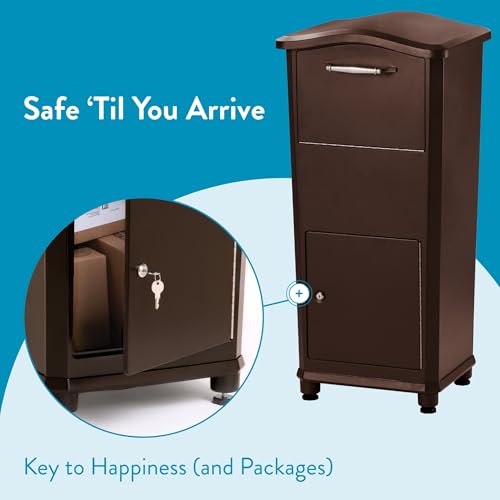 Architectural Mailboxes Elephantrunk® Package Delivery Box for Outside, Extra Large Lockable with Hopper Door, Heavy Duty Aluminum, Anti-Theft Baffle Porch Pirate Protection, Rubbed Bronze by ARCHITECTURAL MAILBOXES - Image 5