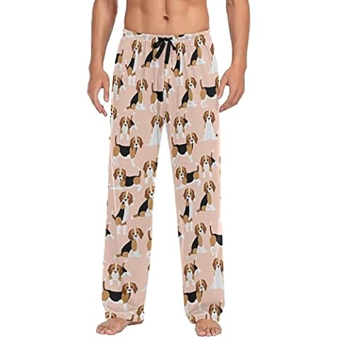 Beagle Dogs Pajama Pants Men's Separate Bottoms Lounge Pants Casual Drawstring Sleepwear with Pockets, Beagle Dogs, Small Cover
