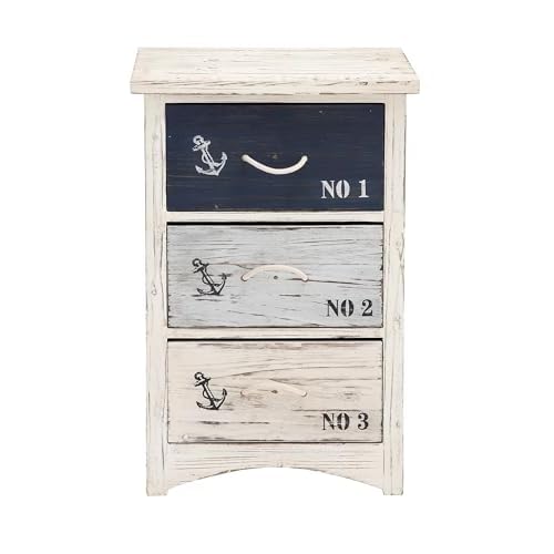 Coastal Style Wooden Anchor Storage Cabinet