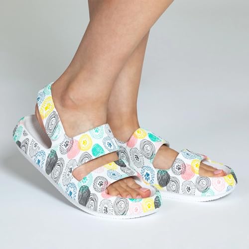 Paw Print Pillow Slingback Sandals Adjustable Velcro EVA Sole Quick Dry Water Friendly Walking Shoes for Women Casual Summer3