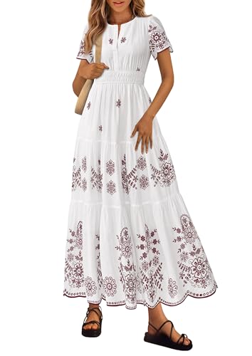 Image of PRETTYGARDEN Womens Summer Dresses Floral Maxi Boho Spring Long Dress