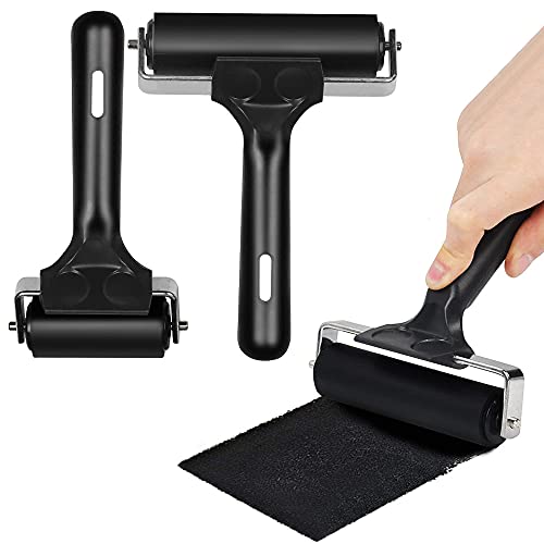 Rayong 2 Stück Gummiwalze Gummi Brayer Roller Hartgummiwalze Gummiwalze Roller, Art Craft Ölgemälde Tool Gummiwalz für Blockdruck und Handwerk