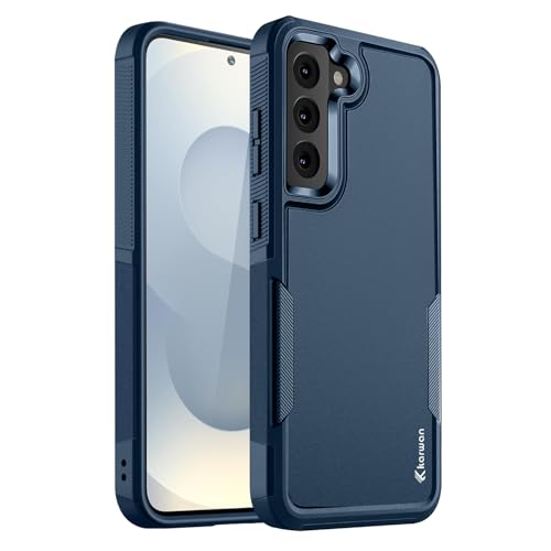 Image of KARWAN Shockproof Back Case Cover Compatible with Samsung Galaxy S21 FE, Heavy Duty Case with 360 Degree Camera Protection, Dual Layer Rugged Bumper Protection Cover with Matte Finish (Blue)