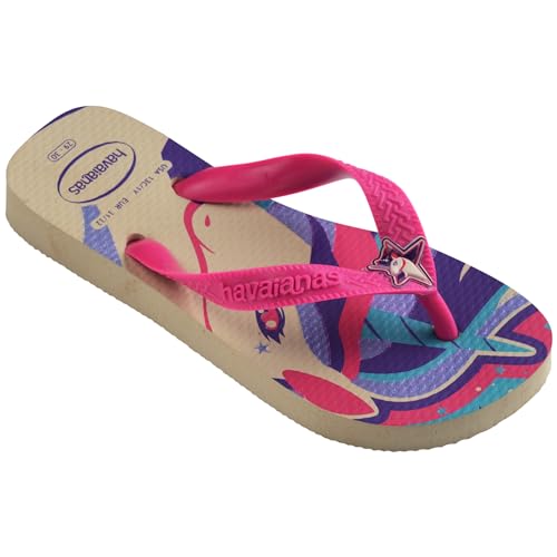 Havaianas Girl's Kids Fantasy Beige/Magenta Neon Flip-Flop
