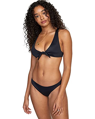 RVCA Women's Standard Tie Front Swimsuit Bikini Top