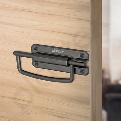 Image of Plantex Door Stopper /5 Inch Baby Latch Kadi /Door Latch for Bathroom /Door Lock for Home /Office Doors - Pack of 4 (Satin Black)