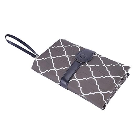 Blöjväska, baby spädbarn bärbar blöja skötbädd överdrag matta resebord hopfällbar blöjväska (grå)