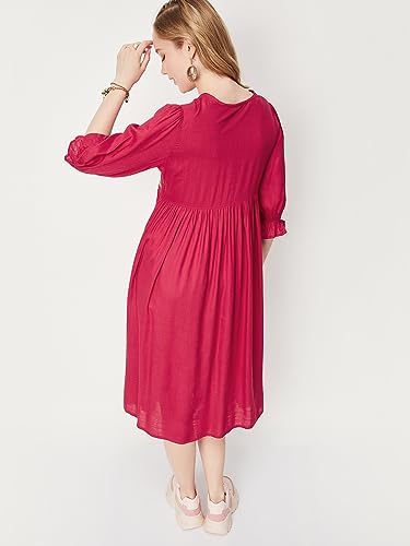Image of Max Women A-Line Embroidered Midi Dress
