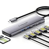 USB C Hub Multiport Adapter,7-in-1 4K 60Hz HDMI Docking Station, 100W PD, SD/TF 3.0 Slots, 2 USB 3.0 & USB C 3.0 5Gbps Data Ports, for MacBook, iPad, Surface, XPS, ChromeBook