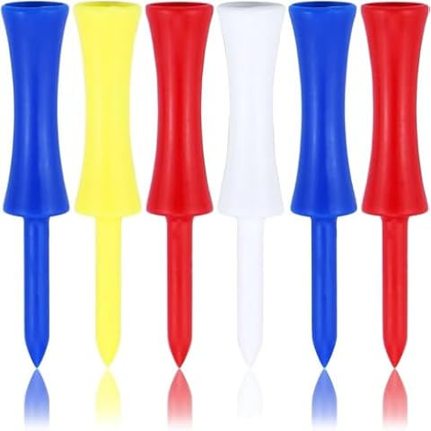 Zivisk Golf Tees Plastic 100 Count 2-3/4 inch Tall Step Down Tees Golf - Mixed Color Cover