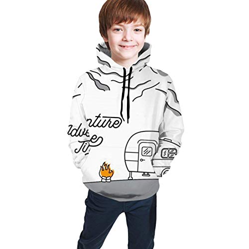 Teenager-Pullover Junge Pullover Mädchen Pullover Hoodie A Retro Camper on The Mountains Sweatshirts Warm Hoodie Pullover for Boys Girls Funny