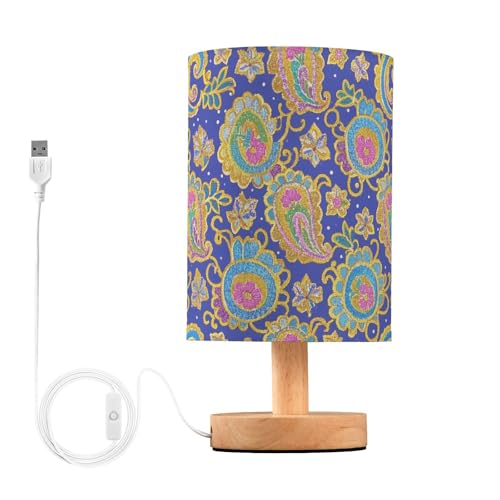 Lámpara de Mesa Pequeña Estilo Casual Azul Floral miniatura 1