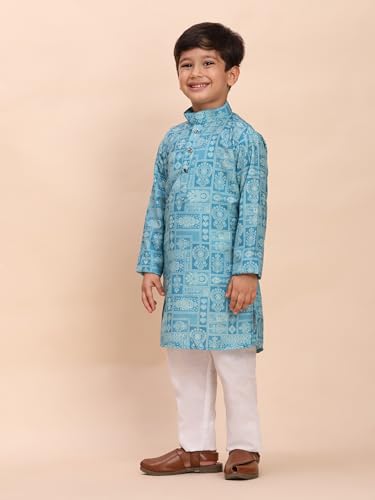 Image of Pro-Ethic Style Developer Boys Heavy Cotton Printed Kurta and Pajama Set for Kid's Ethnic Wear (S-280)