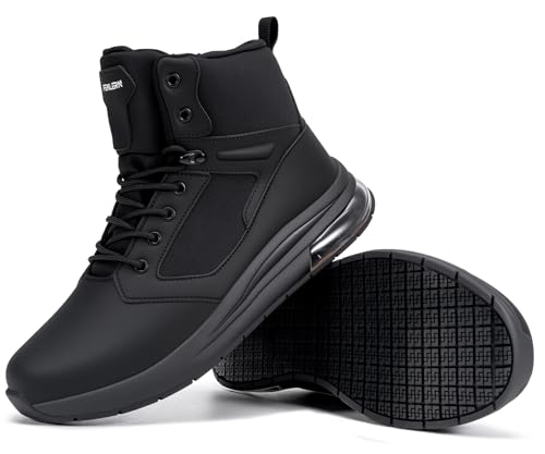 FENLERN Men's Military Tactical Boots – Side Zipper Waterproof Lightweight Combat Boots for Hiking, Work, Training & Security