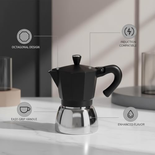 Cafetière sur cuisinière induction compacte 300 ml gain de place