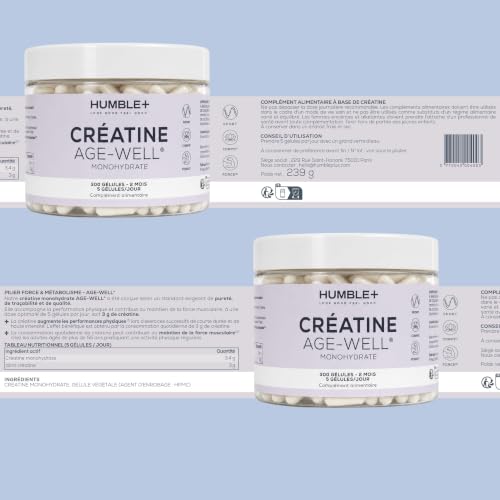 HUMBLE+ Créatine Monohydrate Age-Well® Gélules - 300 Gélules - 2 Mois – vue 2