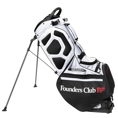 Founders Club Golf Lock 14 Stand Bag for Men with Anti Rattle Top-Free Snap on Rain Hood (White) - Thumbnail 3