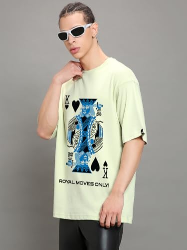Image of Bewakoof Men's Graphic Print Oversized Fit T-Shirt