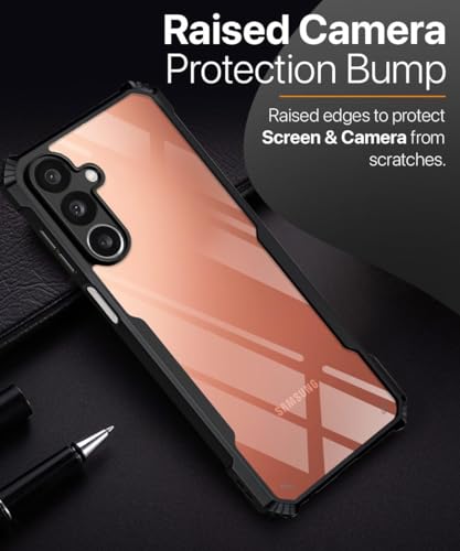 Image of WOW IMAGINE Shock Proof Clear Protective Back Case for Samsung Galaxy M36 5G | Samsung Galaxy F36 5G- AirEDGE Technology | 360 Degree Camera Protection | Transparent Hybrid Mobile Cover - Black