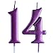 Pink 14th Birthday Candle, Number 14 Years Old Candles Cake Topper, Girl Party Decorations, Supplies