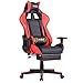 EDWELL Silla Gaming,Silla Gamer,Silla Ergonómica Racing,Silla Gaming con Reposapiés,con Reposacabezas, Cojín Lumbar, Respaldo Alto,Capacidad de 150 kg (Negro/Rojo)