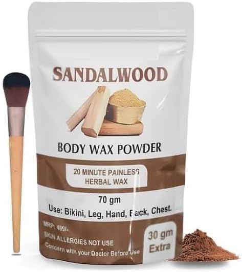 Women Body Wax Powder – 10 Minutes Herbal Chandan Hair Removal Wax Powder | Easy to Use at Home | No Chemicals – No Irritation, No Skin Rashes for Women and Girls (100g)