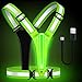 Fokia Kunbio LED Reflective Running Vest Gear,Light Up Vest Runners Night Walking USB Rechargeable,Up to 11hrs Light with Adjustable Waist/Shoulder for Women Men Kids (Green)