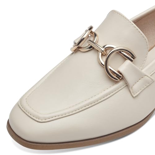 Image of MARCO TOZZI Women's Slippers, Feel Me Footbed, Soft Lining, 2-24216-42 Loafer, Cream, 7.5 UK