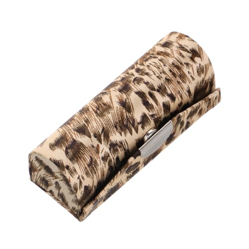FOMIYES Leopard Print Lipstick Holder Mirror Small Satin Cosmetic Storage Case Lightweight Lip Balm Organizer for Purse and Handbag Travel for Women Girls