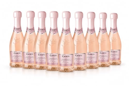 Canti - Prosecco D.O.C. Millesimato Rose Sparkling Extra Dry Wine Baby Italian Glera and Pinot Noir Grape Varieties from Veneto Fresh and Sweet Taste 12 x 200 ml