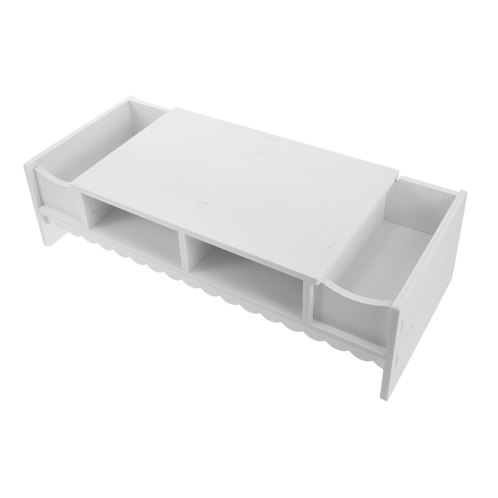 Étagère de Bureau pour Écran en Pvc, Rangement Blanc Moderne