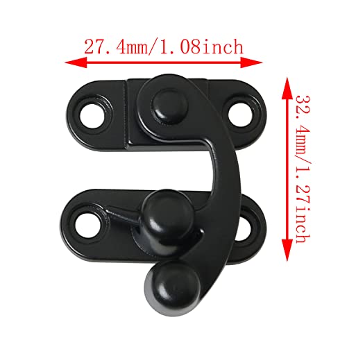Image of 4PCS Black Padlock Hasp Hook Lock Antique Hook Hasp Latch for Jewelry Box Cabinet Toolbox Suitcase